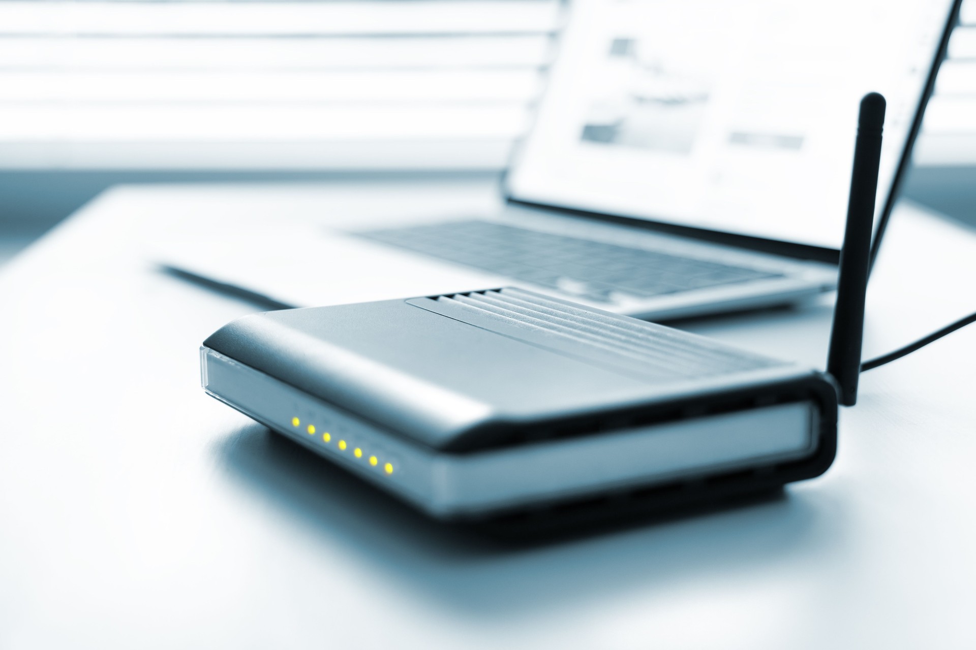 Internet wireless router on the desk